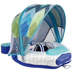   Mambobaby ProSwim Colorfish kék baba jetski, UPF50+ árnyékolóval, borulásgátló lábtartóval