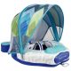 Mambobaby ProSwim Colorfish kék baba jetski, UPF50+ árnyékolóval, borulásgátló lábtartóval