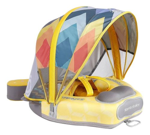 Mambobaby ProSwim Colorfish  sárga baba jetski, UPF50+ árnyékolóval, borulásgátló lábtartóval
