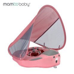   Mambobaby Original UPF 50+ fényvédő napellenzővel, lábtartóval - rózsaszín, flamingó mintás
